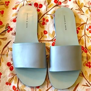 Charles and Keith slides light blue sz 38 worn 1x